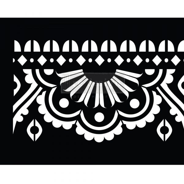 Pochoir Stick & Style Mendhi Border 4''x 3 verges