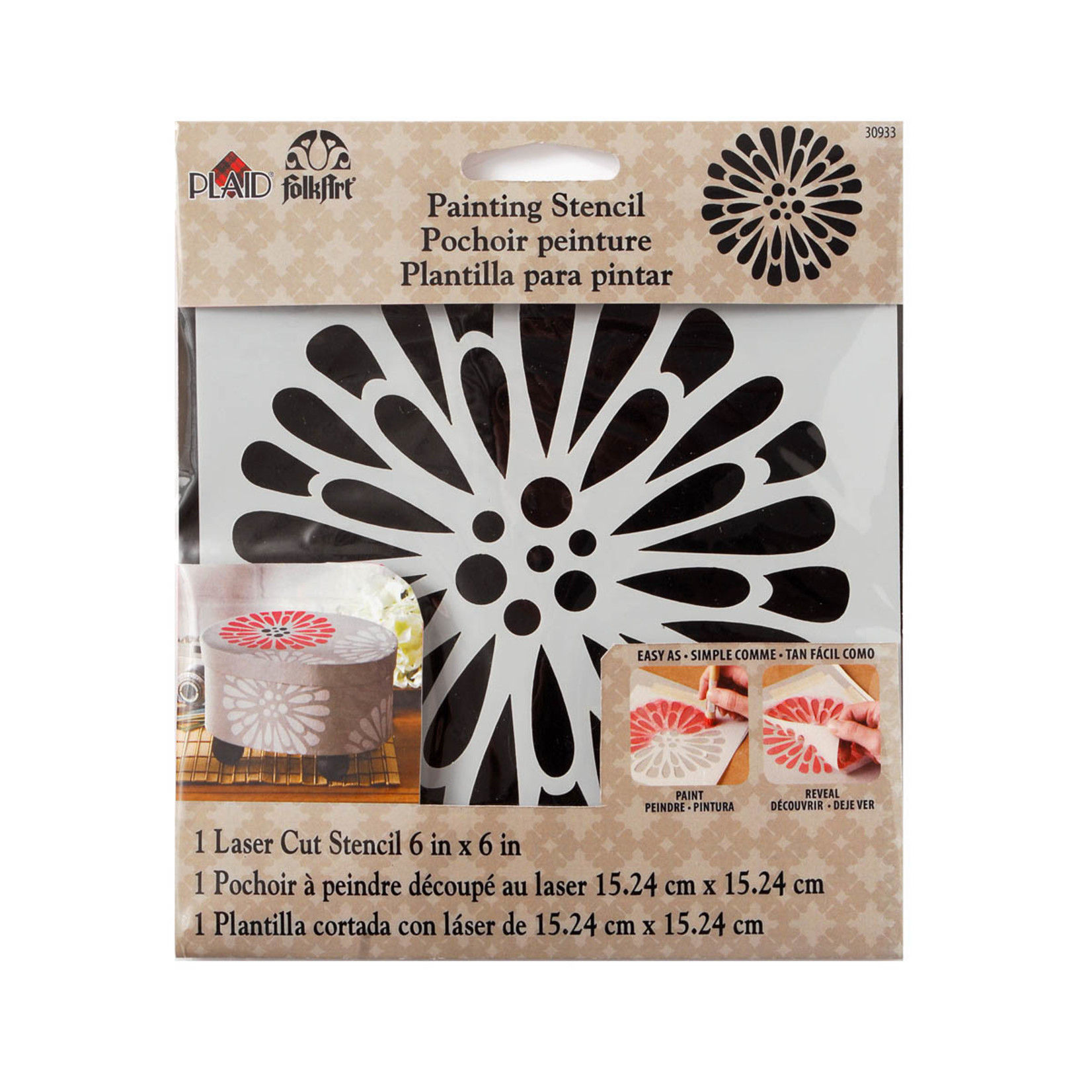 Pochoir  Daisy  6''x6''