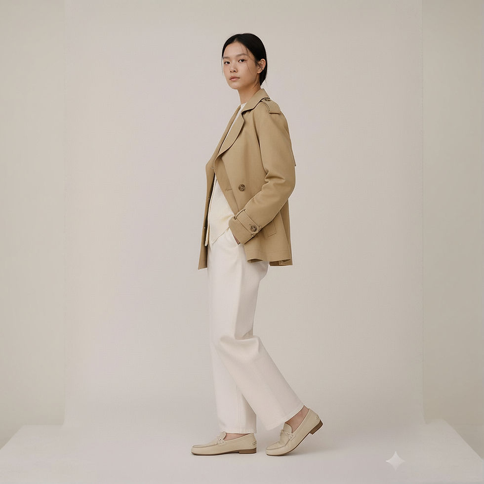 ショートトレンチコート ベージュ