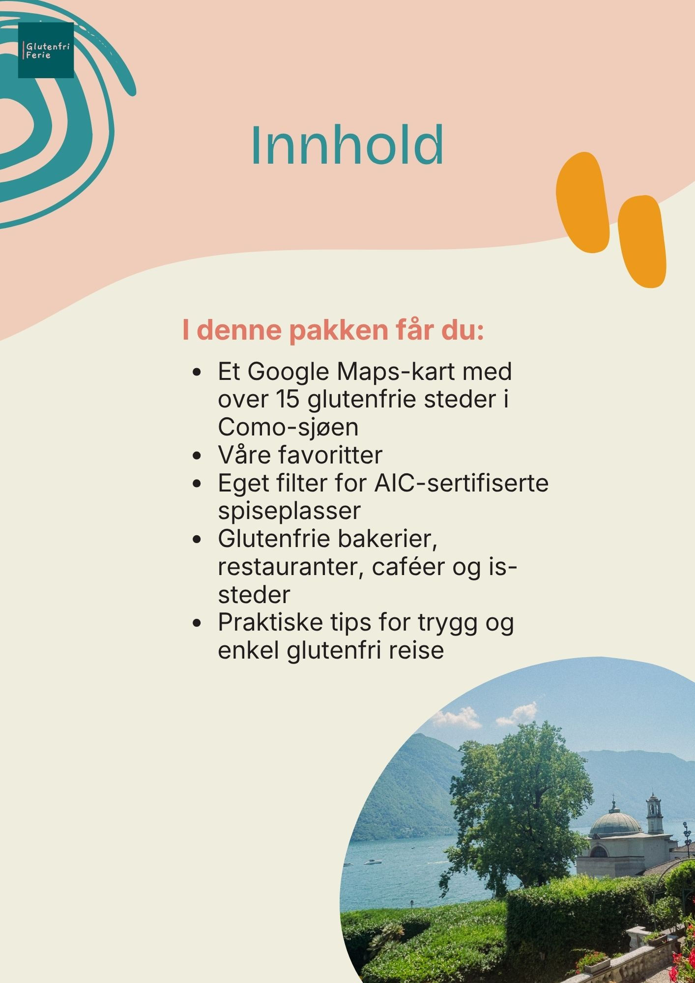 Glutenfritt Como-sjøen - Google Maps-kart med over 15 glutenfrie steder