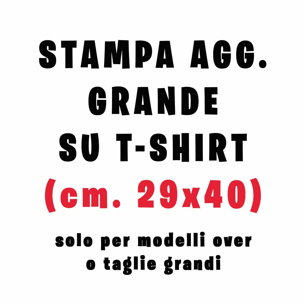 Stampa aggiuntiva grande su t-shirt (formato cm. 29x40)