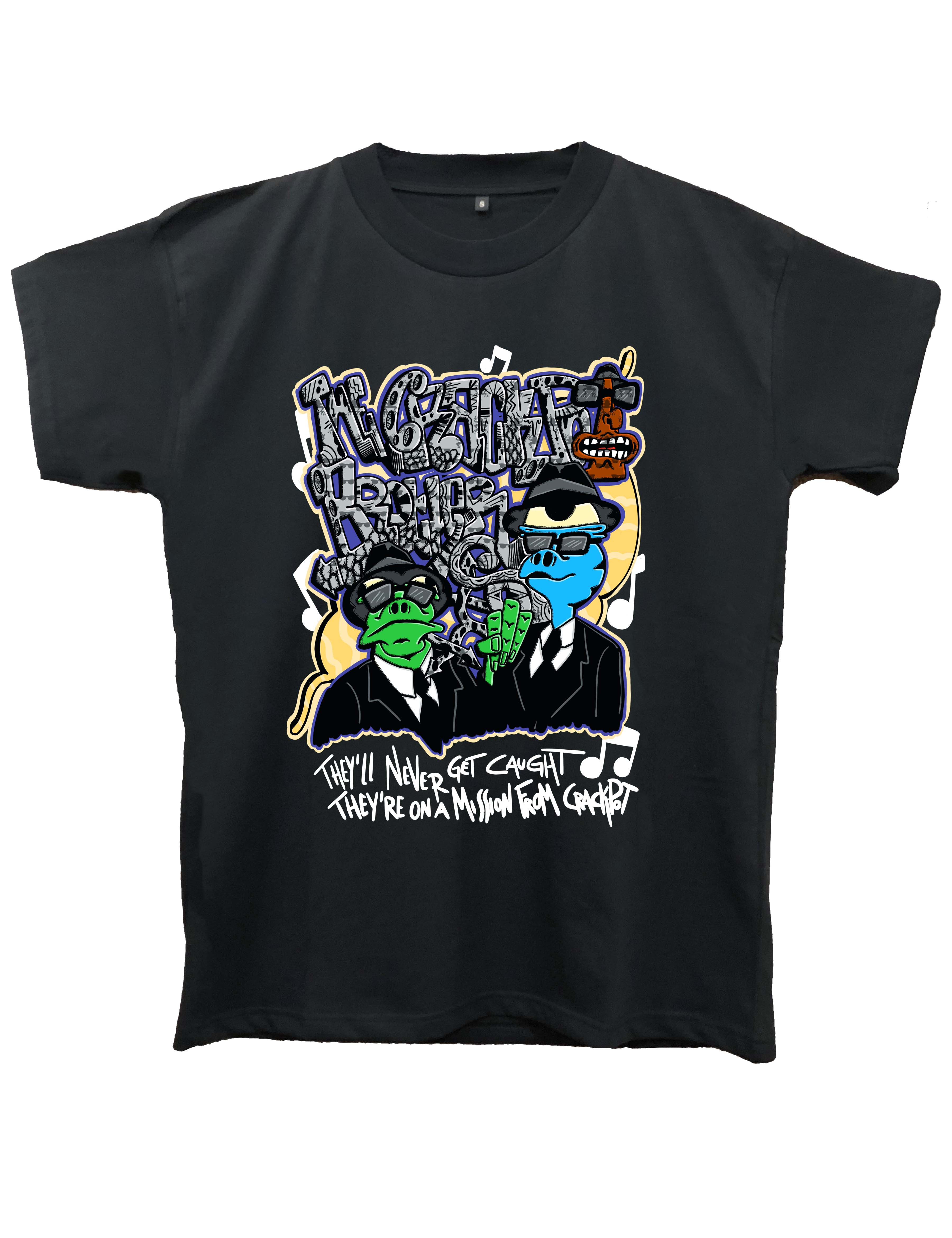 "CRACKPOT BROTHERS" MIIGC black and white - High quality cotton