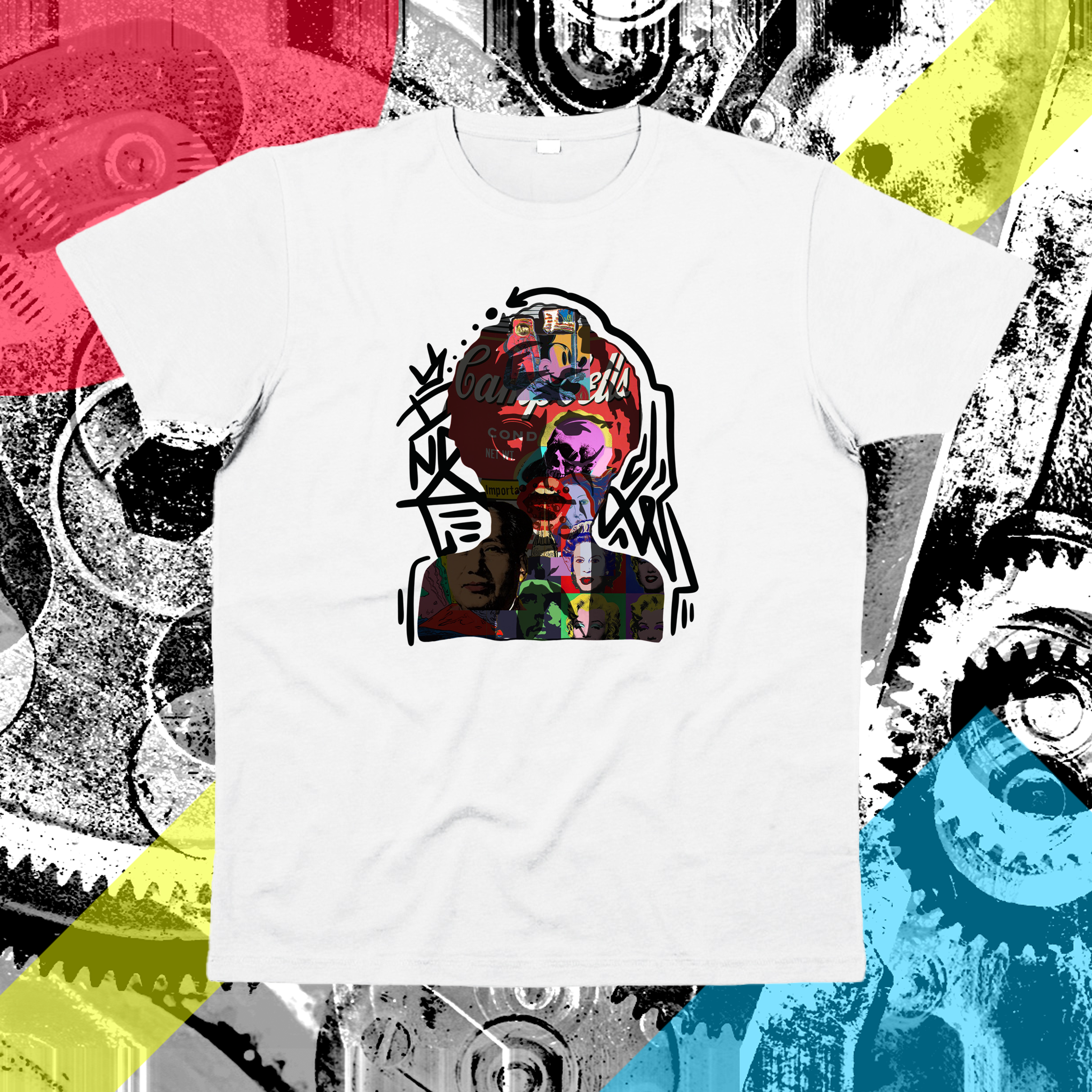 "ANDY WARHOL" su t-shirt unisex