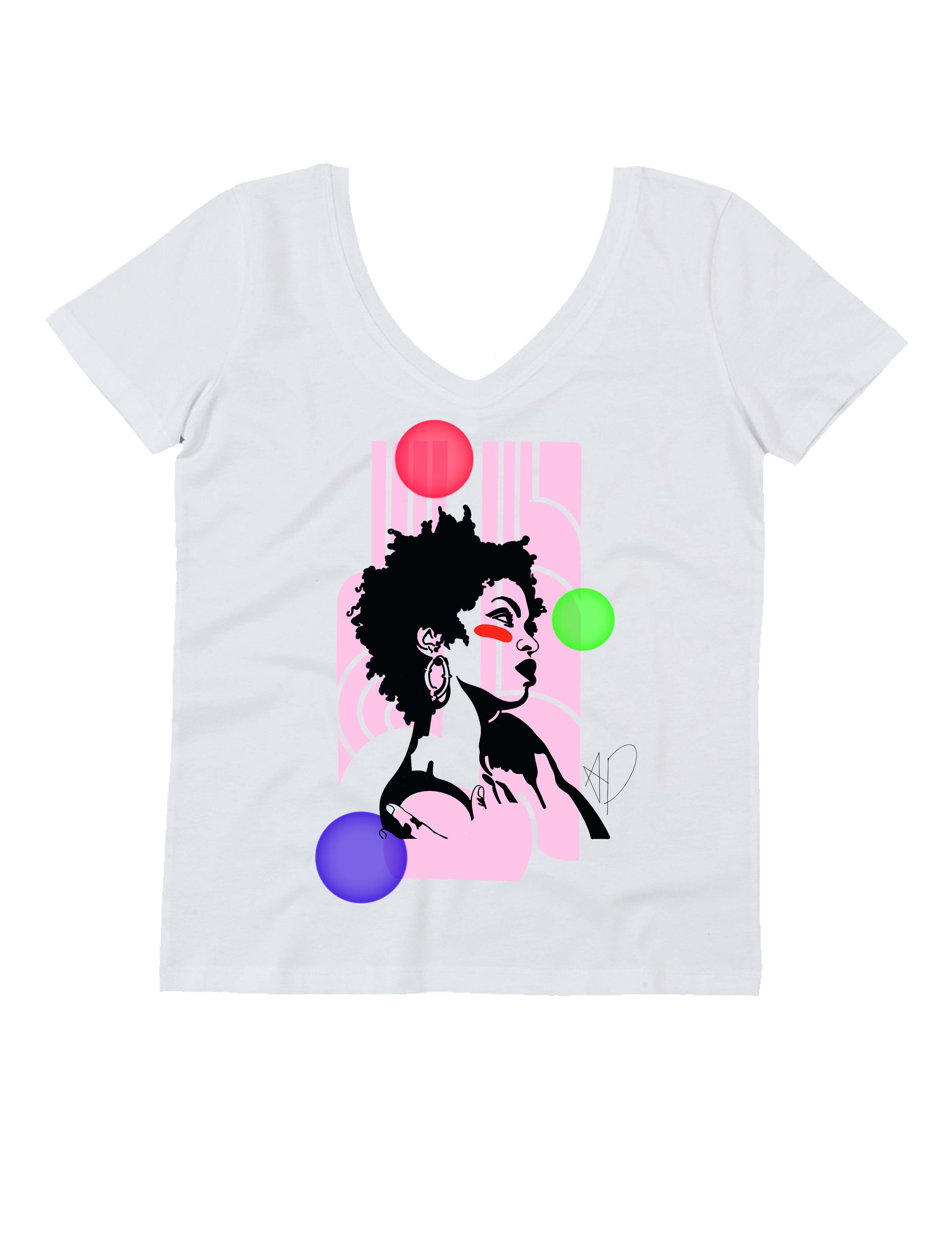 "READY OR NOT" on woman V neck t-shirt