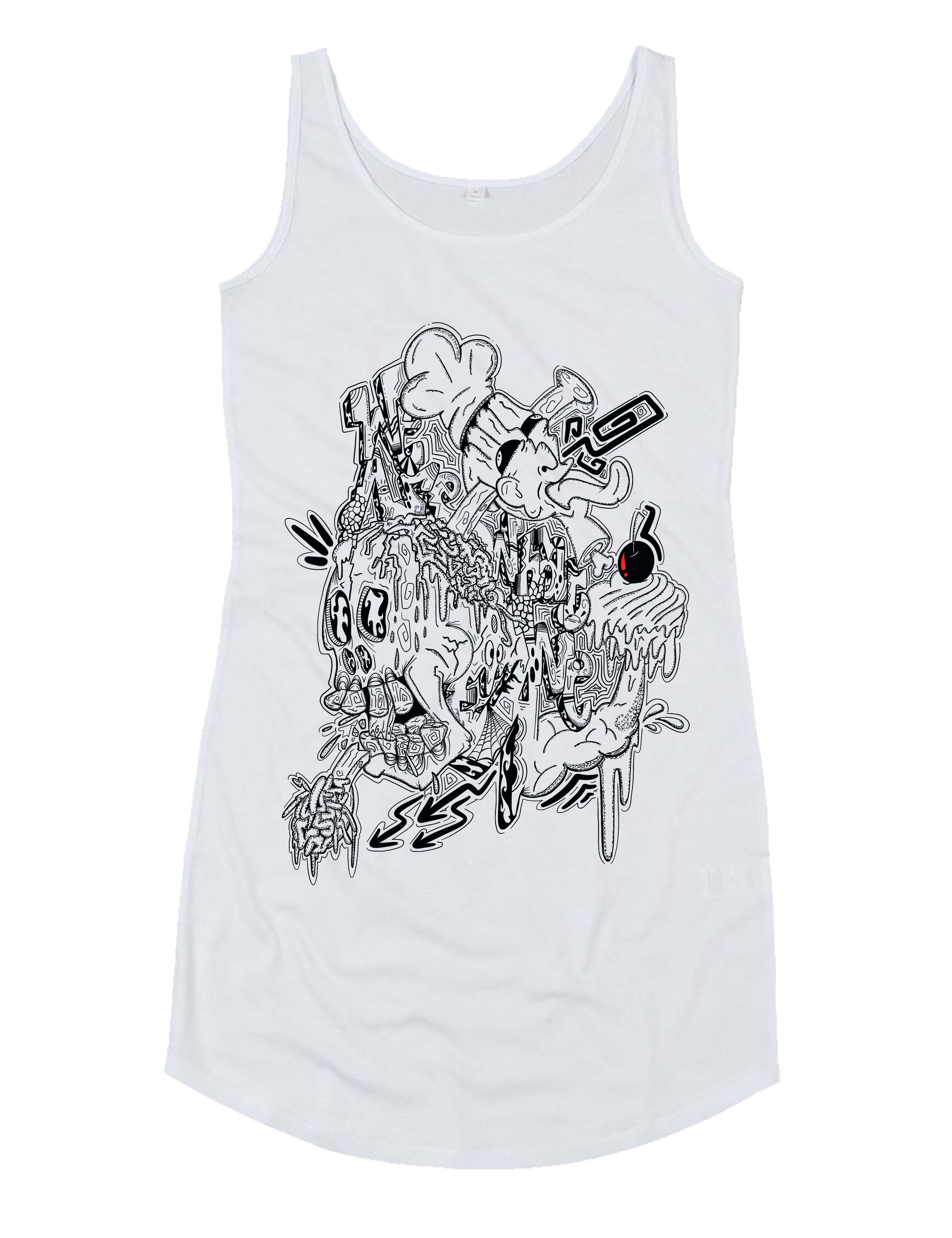 "WE ARE WHAT WE EAT" on Curved Vest DressC