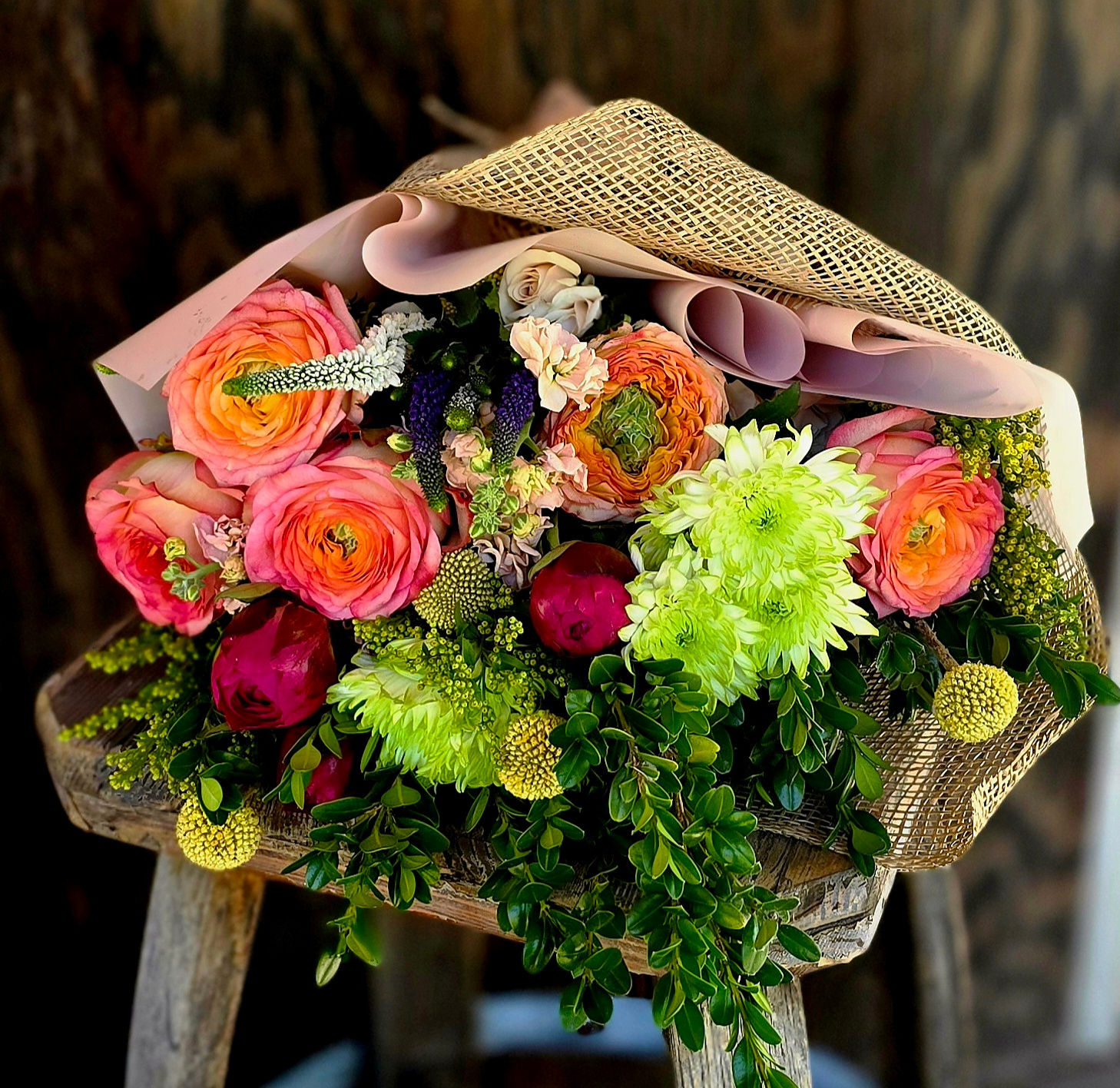 Wrapped Mixed Floral Bouquets (Delivered Locally to Chico & Durham Only)Only)