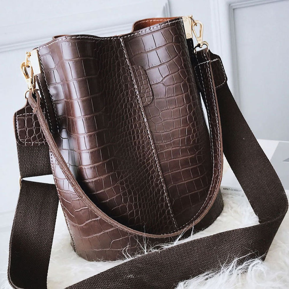 Thumbnail: Blake Shoulder Bag -Chocolate Croc