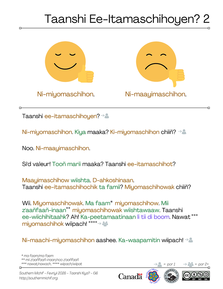 Taanshi Ee-Itamaschihoyen? 2