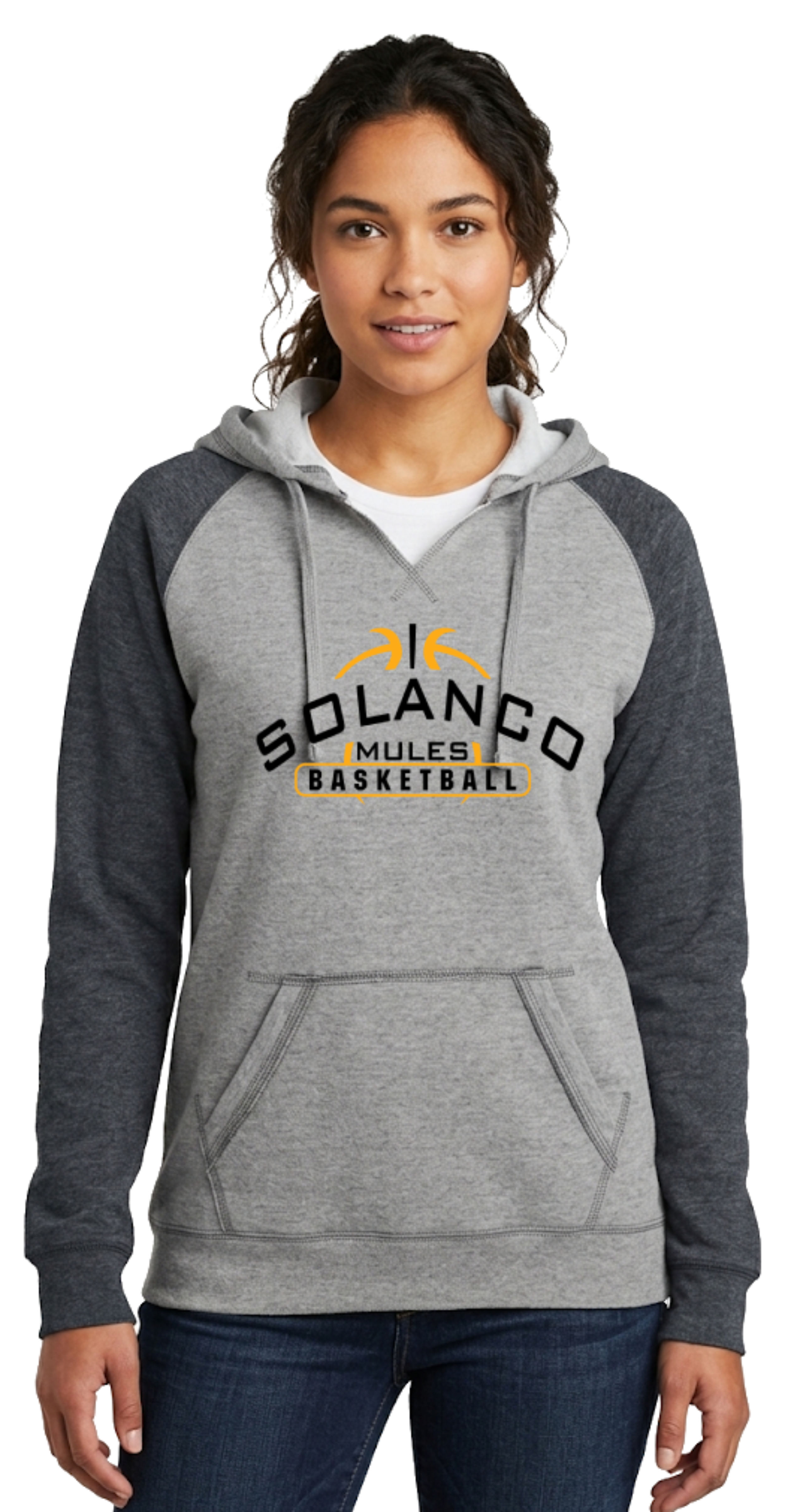 District® Women’s Lightweight Fleece Raglan Hoodie|DT296