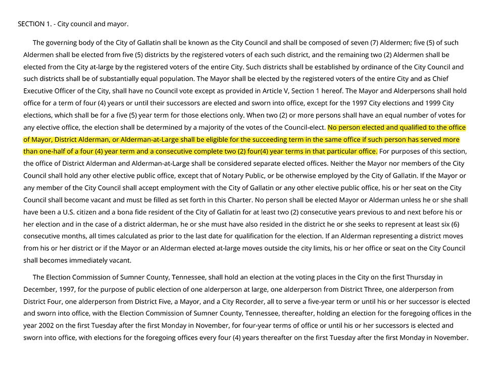 The Big Lie about Gallatin Term Limits - What Really Happened 