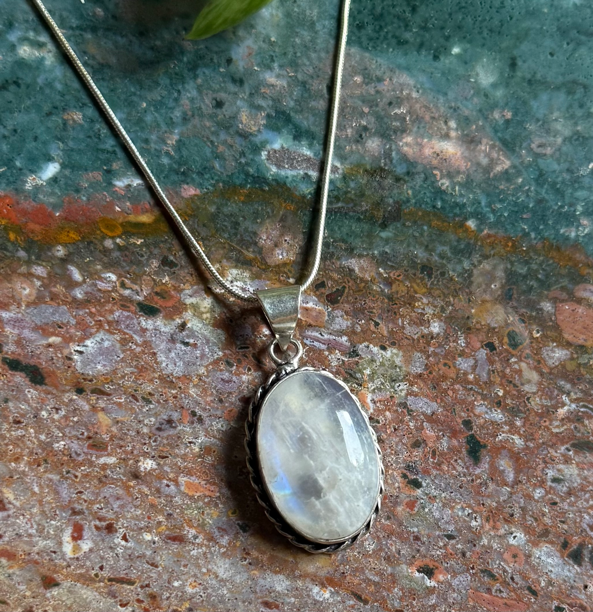 Oval moonstone pendant #2