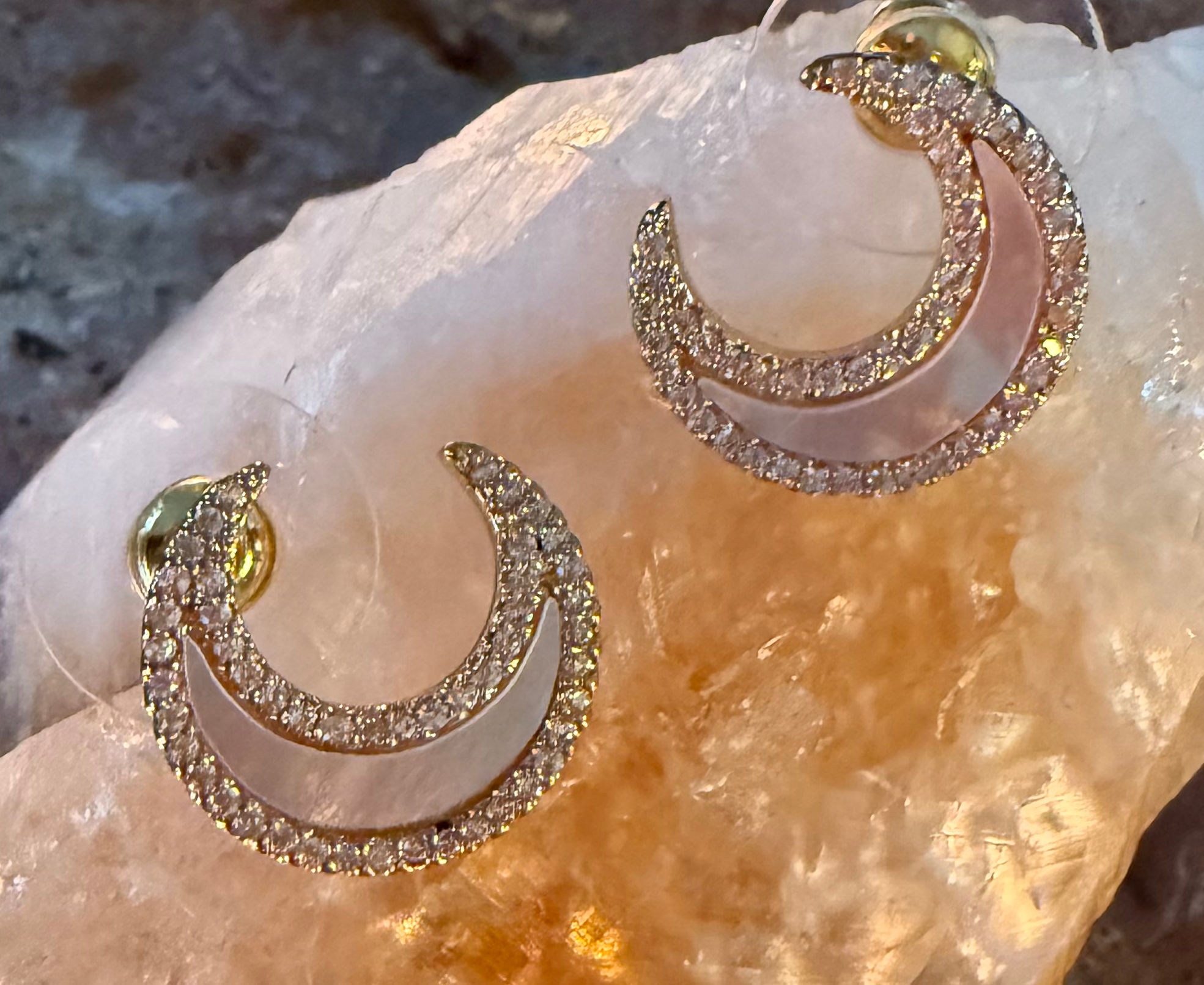 Whimsical Moon Studs 