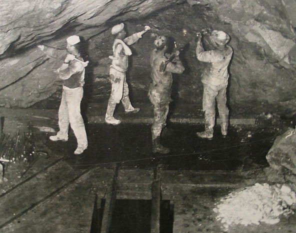 Single Jacking in a stope inside Empire Mine