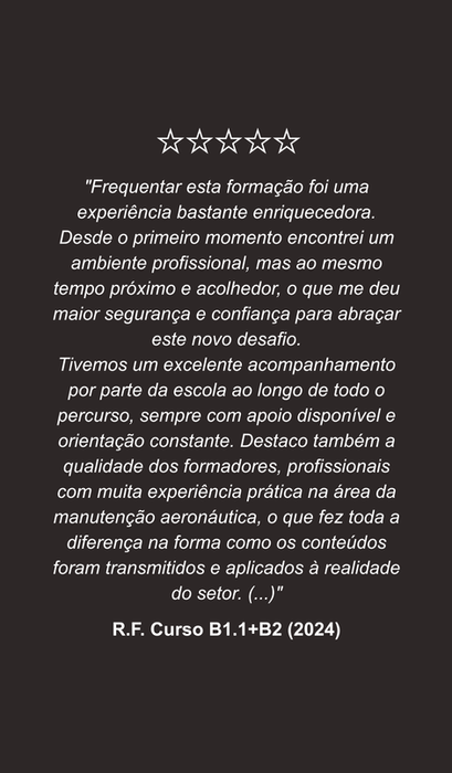 Testemunho de R.F. sobre o Curso B1.1+B2 da LAS Training em 2024