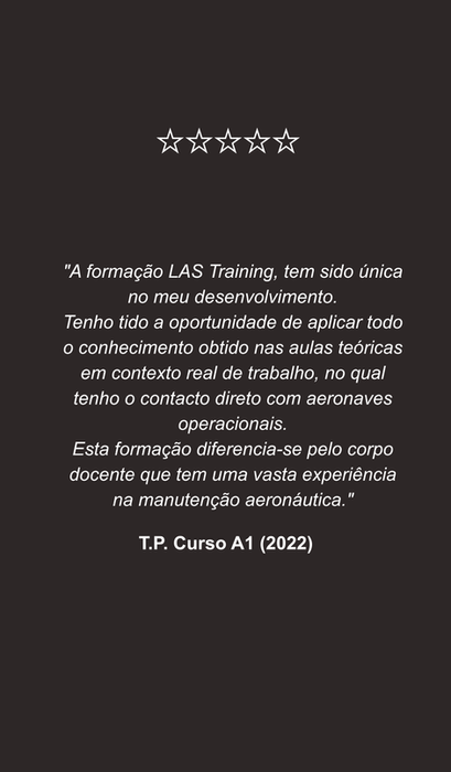 Testemunho de T.P. sobre o Curso A1 da LAS Training em 2022