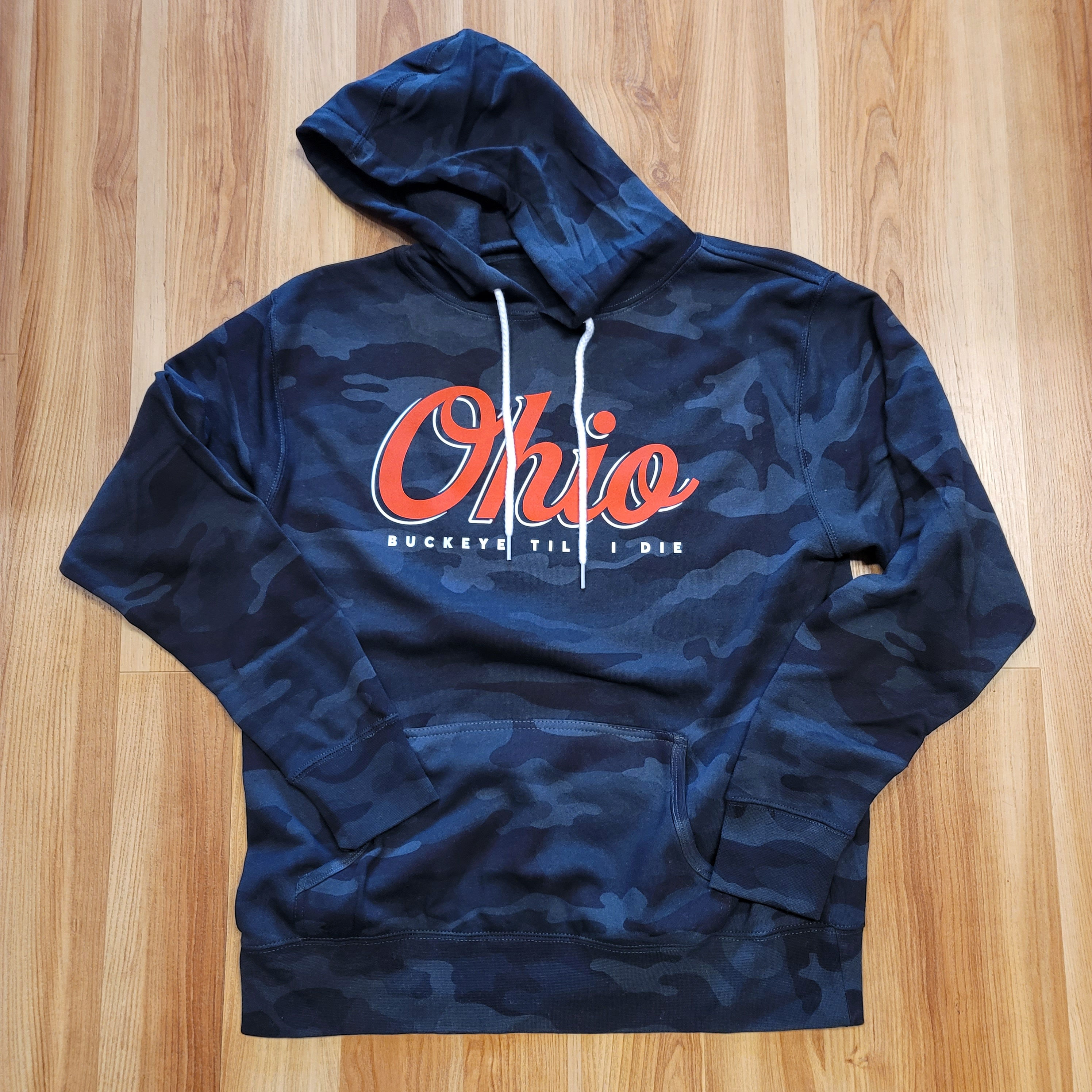 Buckeye Till I die Camo Hoodie