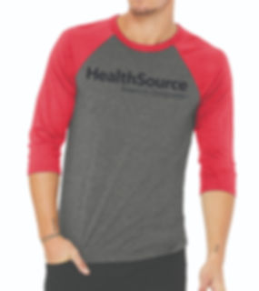 Bella + Canvas Unisex HealthSource Raglan 3/4 Sleeve