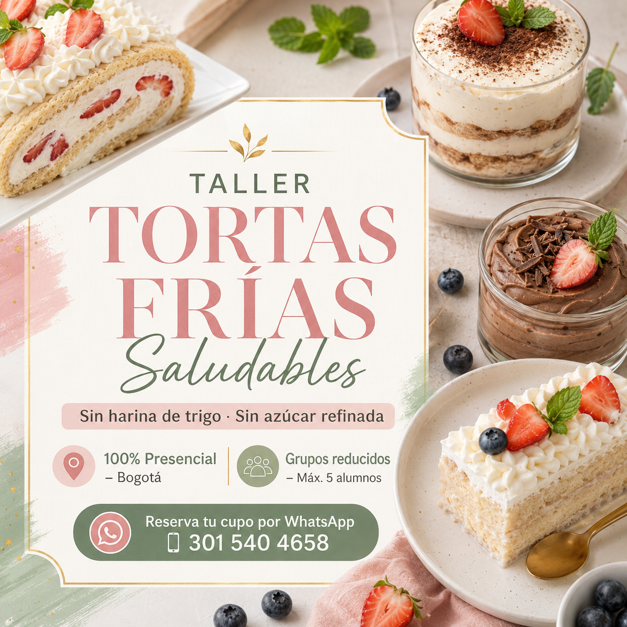Taller TORTAS FRIAS SALUDABLES