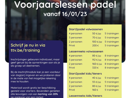 Padellessen voorjaar
