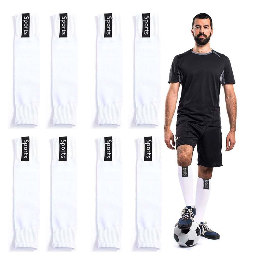 Ukontagood 4 Pairs Soccer Sleeve Socks Leg Sleeves for Soccer Socks Shin Guard S