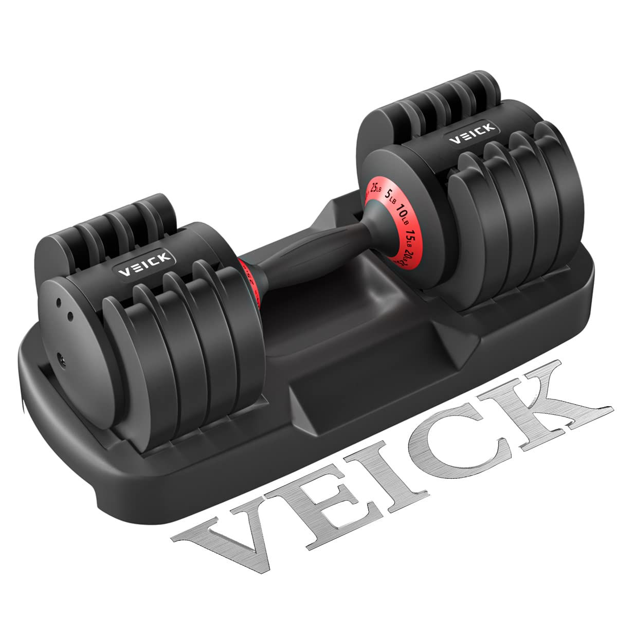 VEICK Adjustable Dumbbell Set 5 in 1 Free Dumbbell for Men and Women Black Dumbb