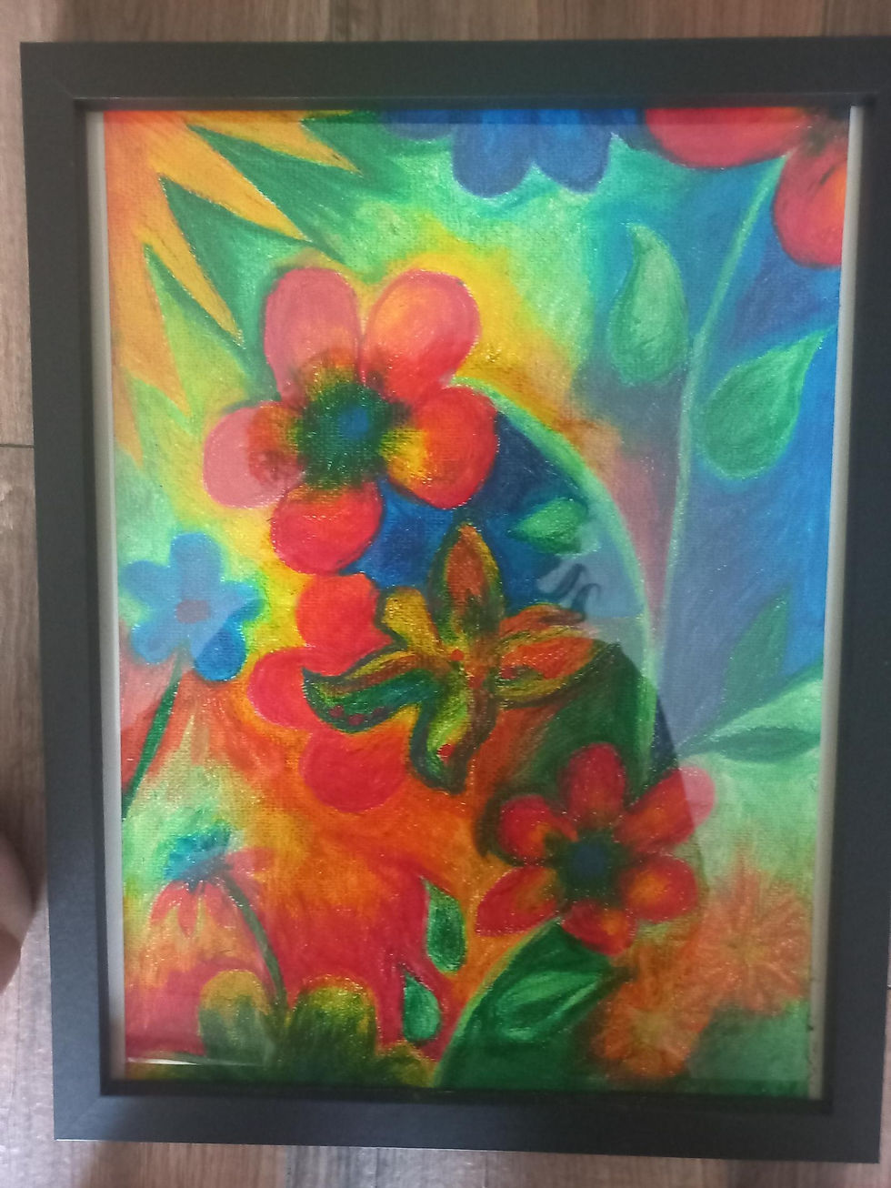 Pintura feita com pastel de óleo inspirada no álbum "Songs" da cantora Adrianne Lenker