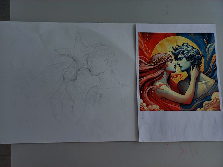 Estudo Realizado com grafite com imagem de apoio realizada com Inteligência Artificial (ChatGPT)