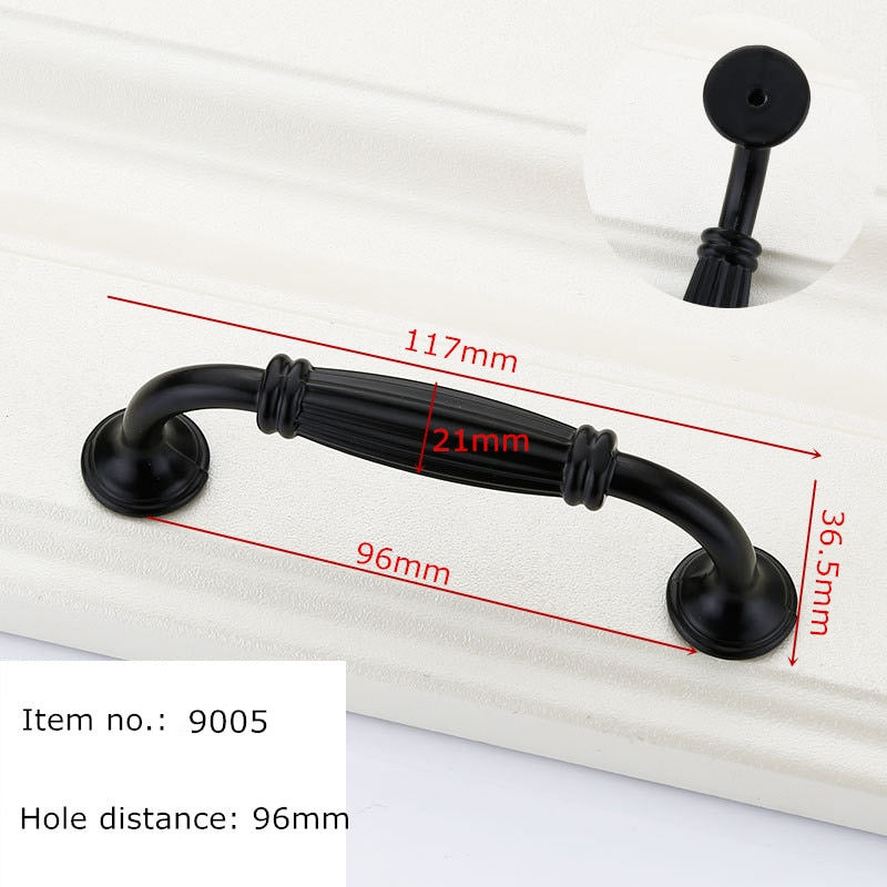 Thumbnail: Black Handles for Furniture Cabinet Knobs and Handles