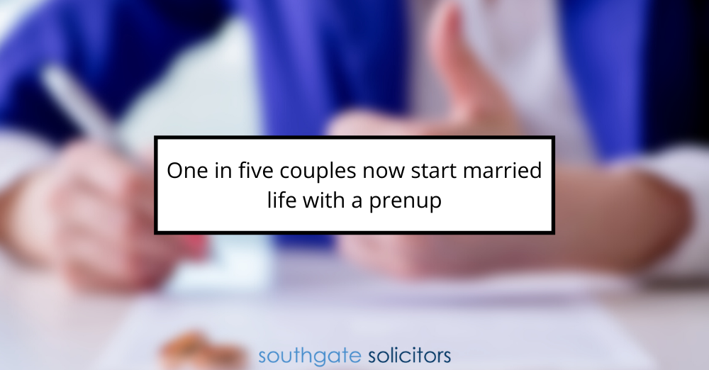 One in five couples now start married life with a prenup