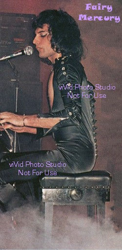 Fairy wearing replicated 'black queen' satin catsuit