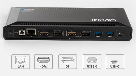 תחנת עגינה USB-C עם 2 יציאות מסך כפולות 4K ועם טעינה של המחשב