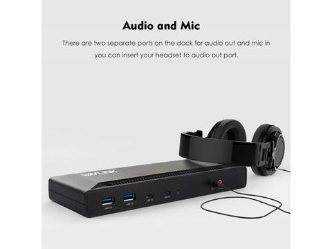 תחנת עגינה USB-C עם 2 יציאות מסך כפולות 4K ועם טעינה של המחשב