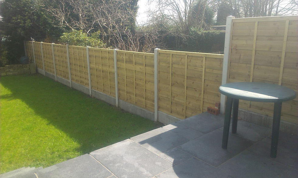 Wooden Fence Stepping Down
