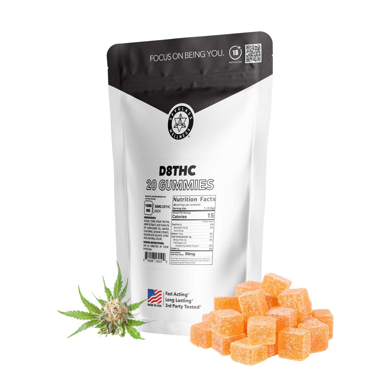Hybrid THC Gummies (D9THC + D8THC) child safe bag. Best THC gummies for bulk and wholesale