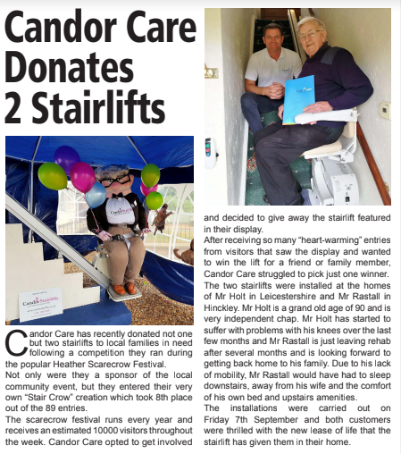 Candor Care donates 2 stairlifts