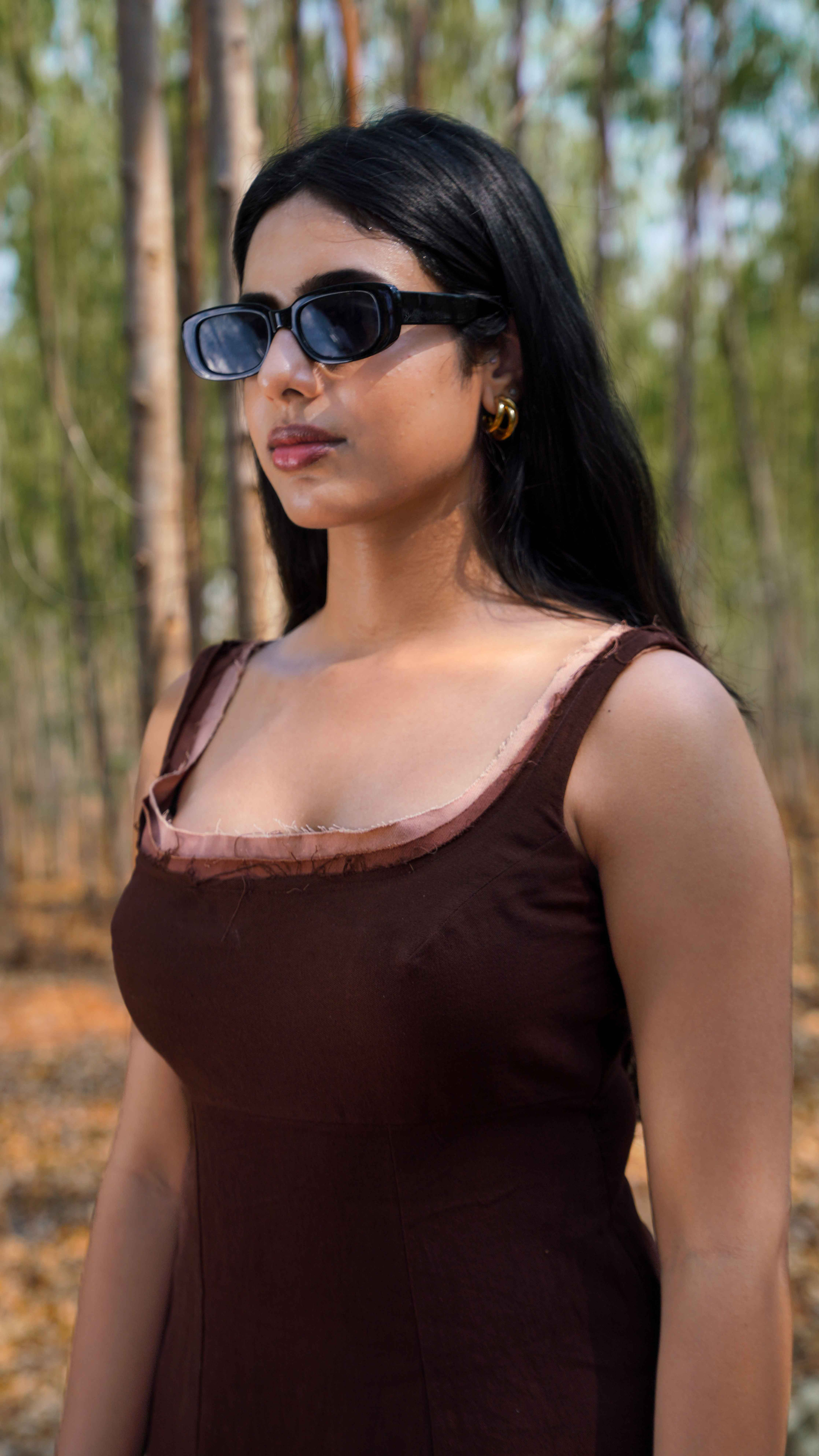 Mocha maxi dress in earthy brown; flowy & grounded!