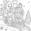Thumbnail: Bella & Barkley riding the magical train to Winter Magicland—kid-friendly line art coloring page