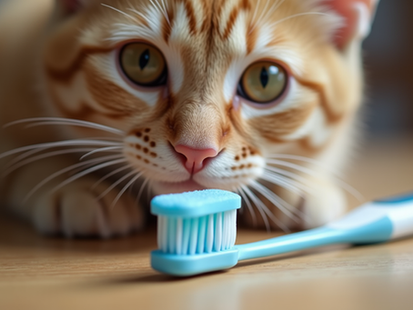 cat cleaning its teeth