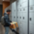 someone getting a package out of a modern locker.jpg