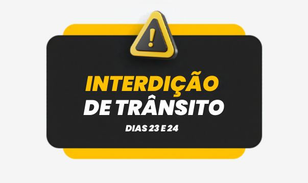 Comunicado sobre interdição para implantação de semáforo em Birigui