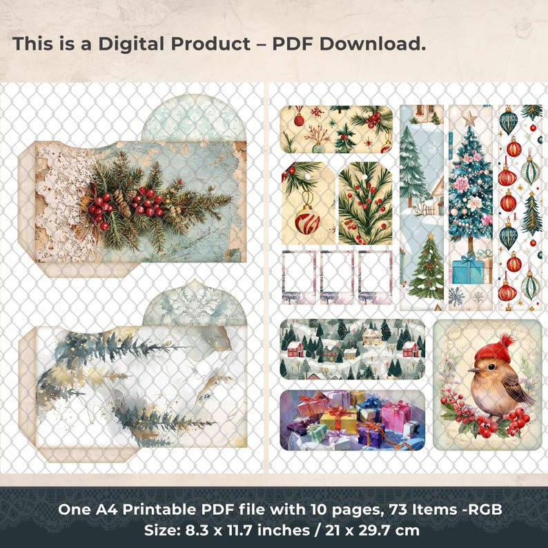 Thumbnail: 10 Pages Christmas Junk Journal Vol.2