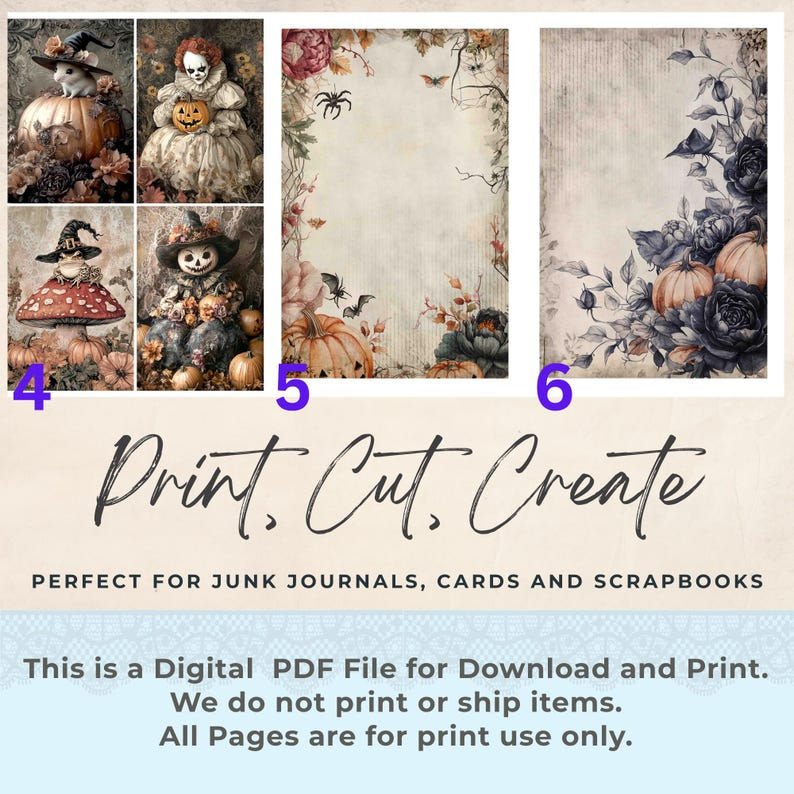 Thumbnail: 6 Pages Halloween Junk Journal Vol.1