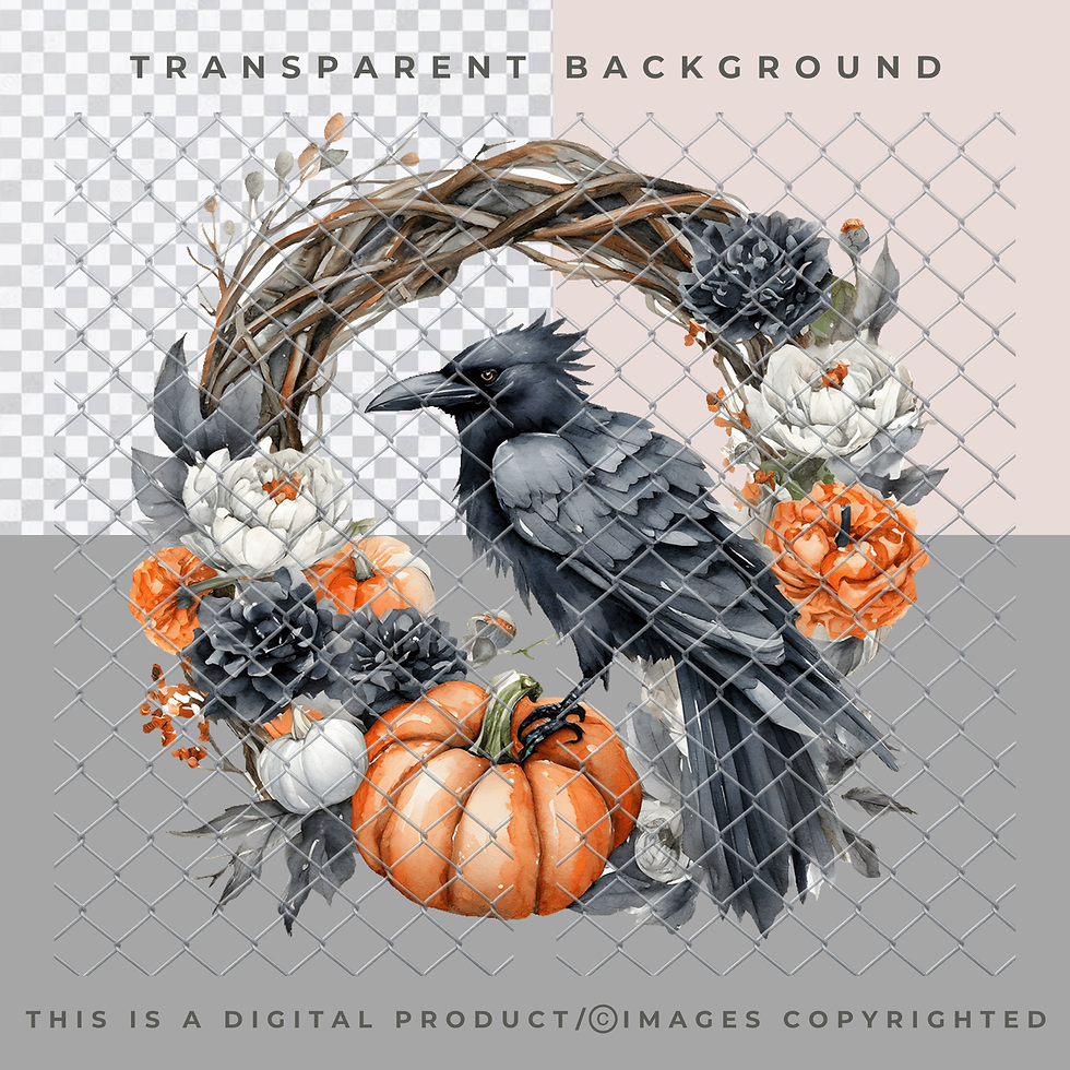 Thumbnail: Raven Crow Wreath PNG
