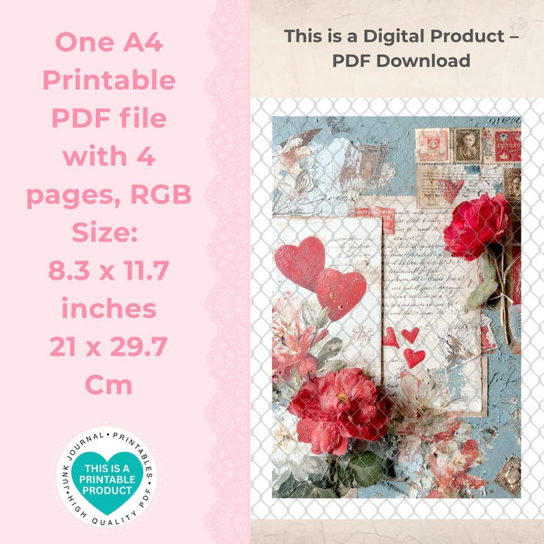 Thumbnail: 4 Pages Valentines Junk Journal Vol.21