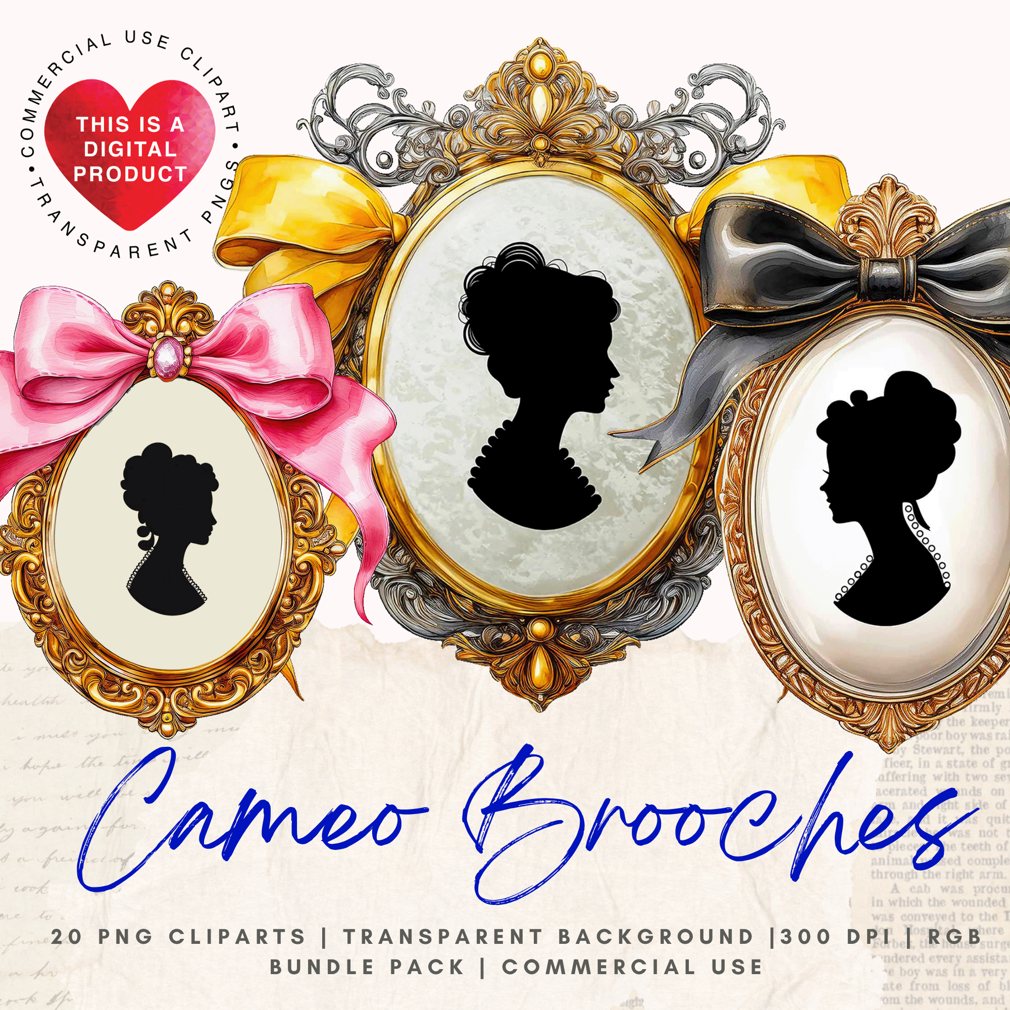 Cameo Brooches PNG