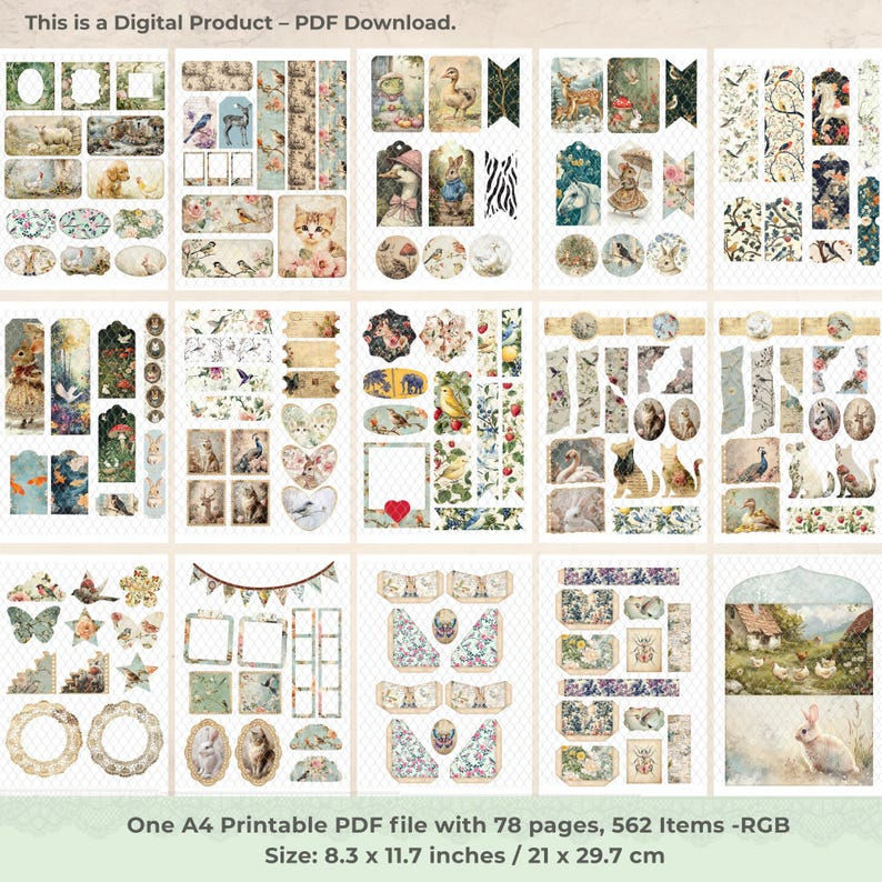 Thumbnail: 78 Pages Animal Junk Journal Vol.1