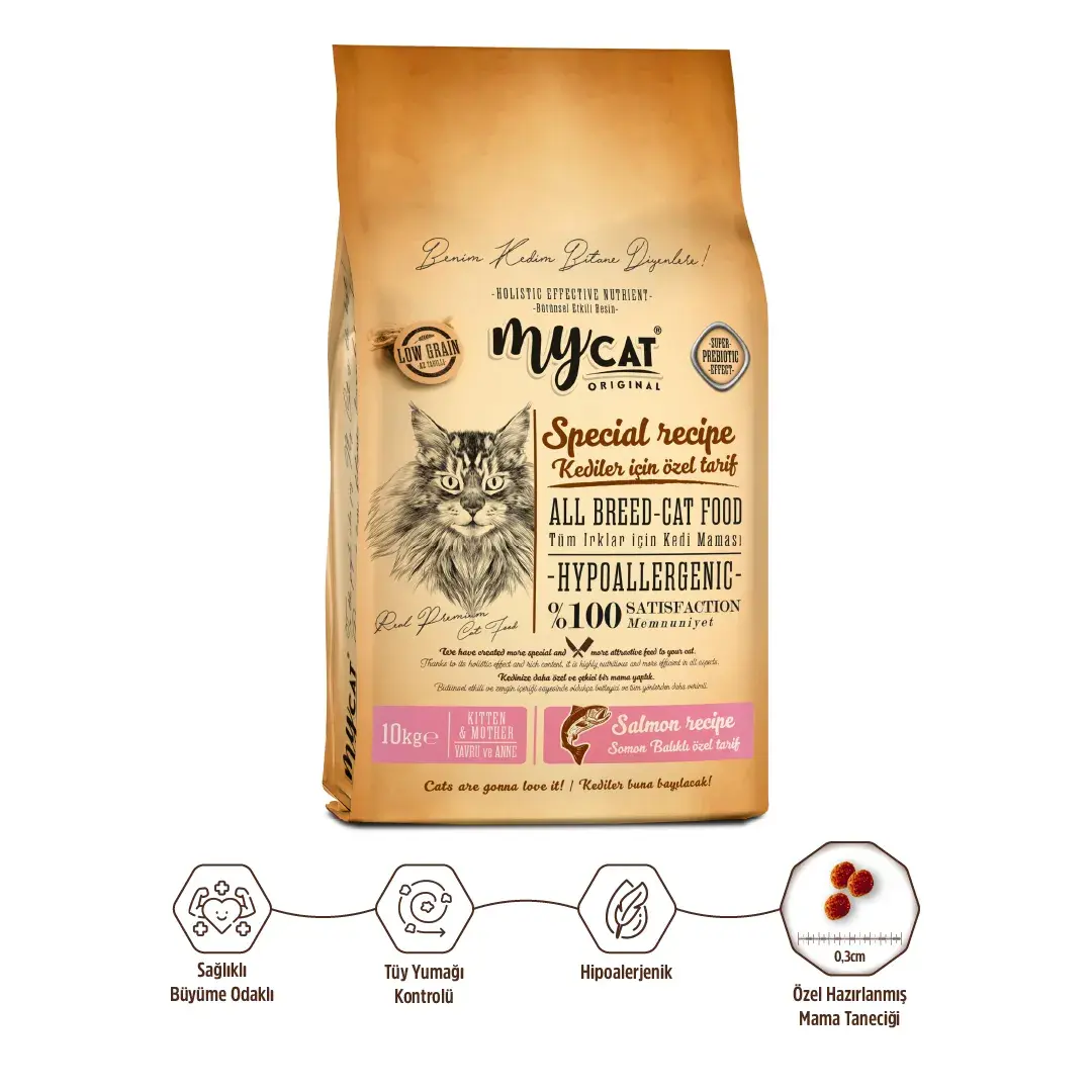 Mycat Somonlu Yavru ve Anne Kedi Maması 10 Kg