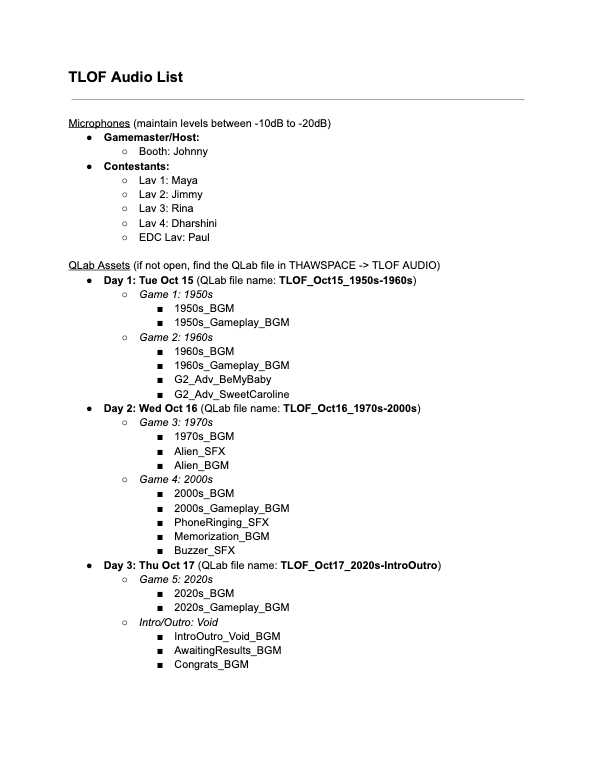 Audio List