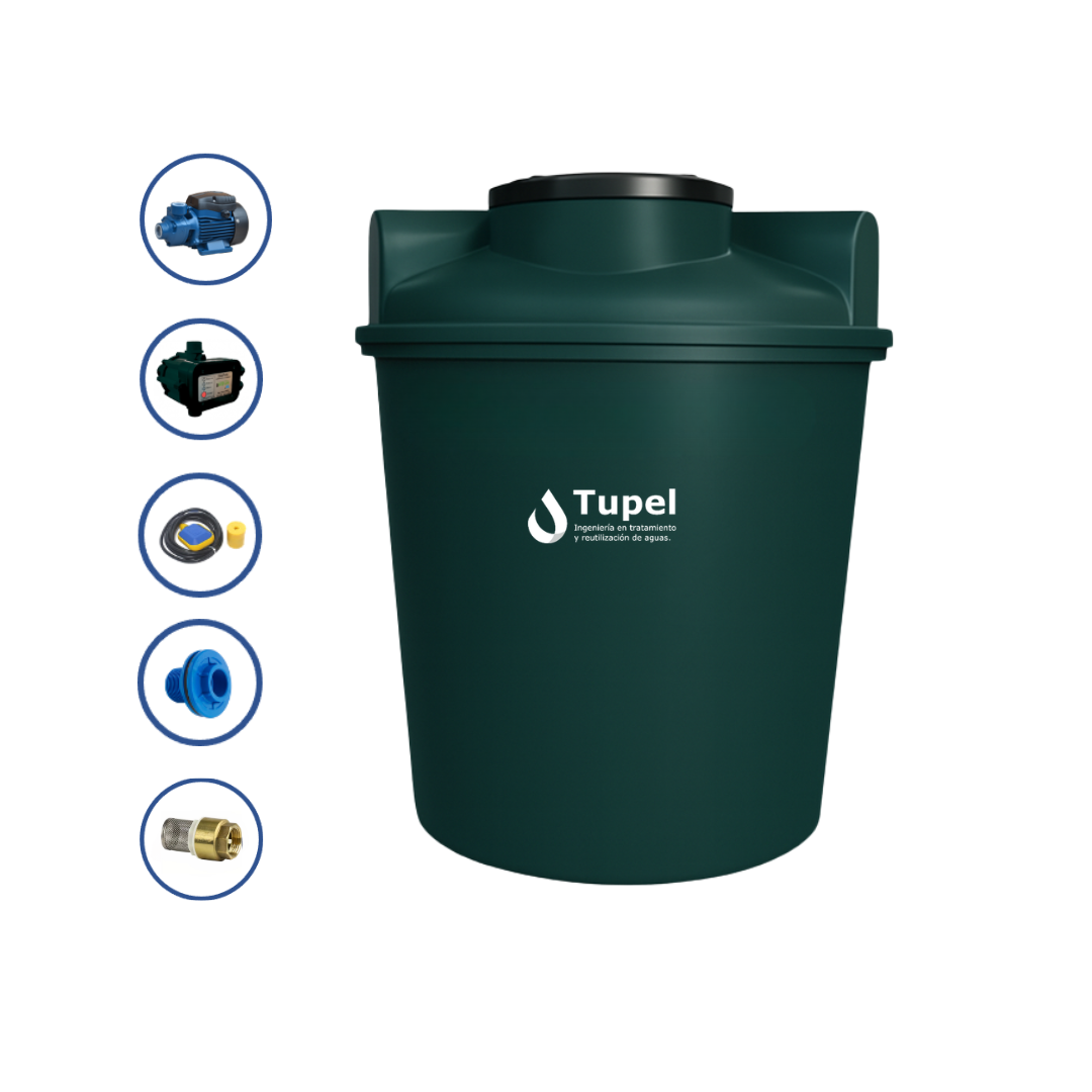 KIT ESTANQUE DE AGUA ESTANDAR DE 1300L + KIT BOMBA DE 0,5 HP