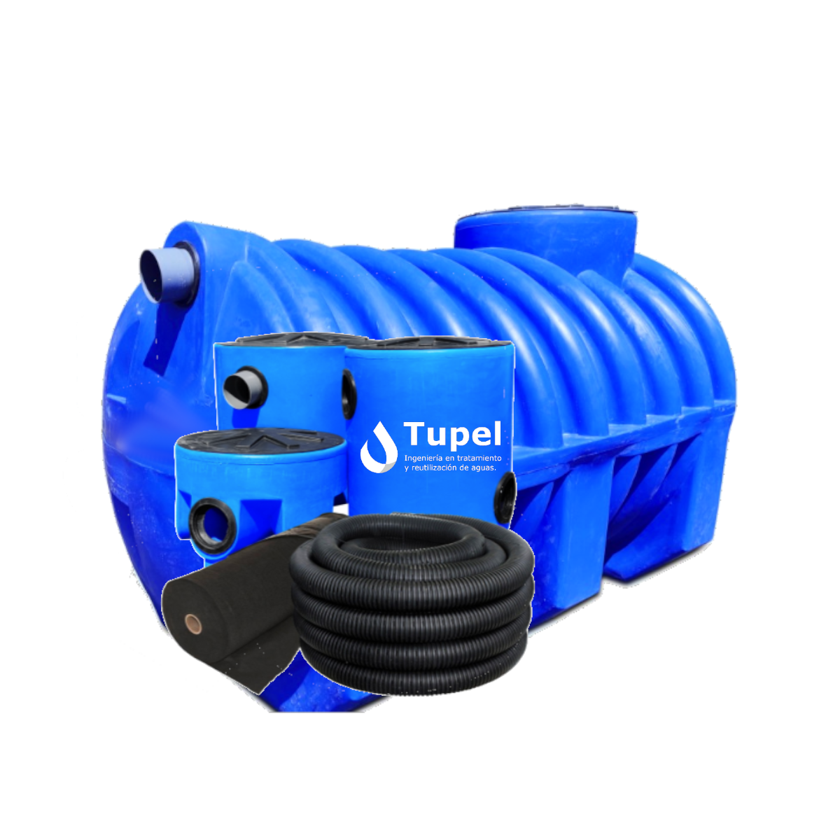 KIT COMPLETO FOSA SEPTICA 2400 LITROS + ACCESORIOS DE DRENAJE